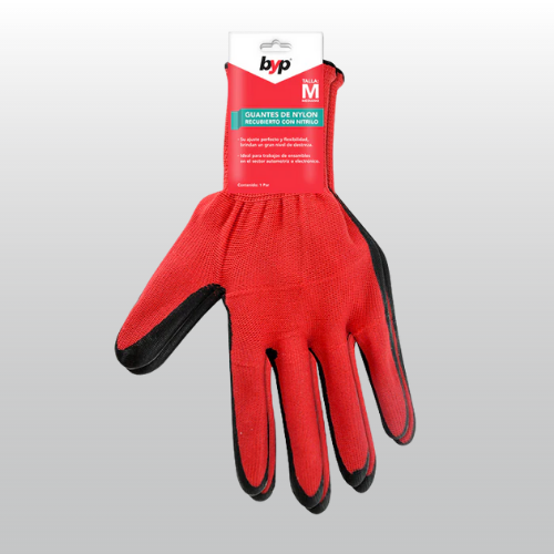 GUANTES DE NYLON RECUBIERTO CON NITRILO MEDIANO